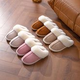 Fluffy Slippers Warm Slugged Bottom Home Thickened Fleece Slippers Home Indoor Cotton Slippers